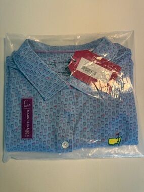 Magnolia Lane Light Blue Printed Sleeveless Golf Tee